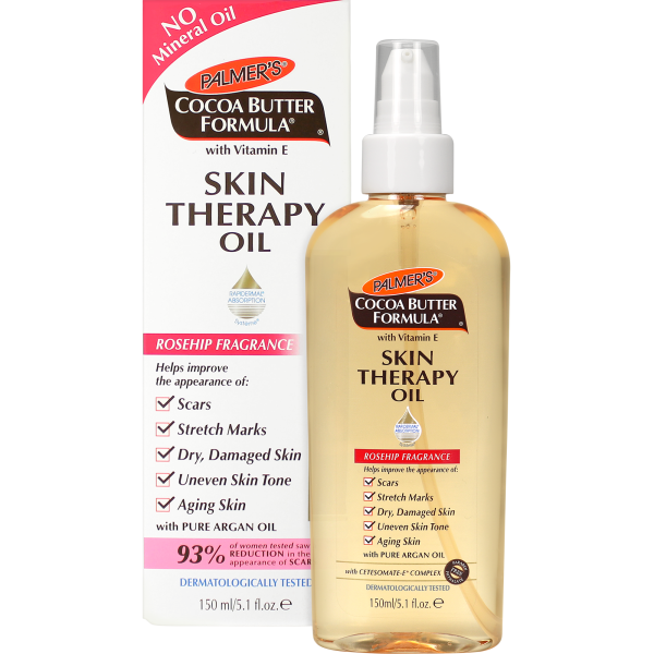 زيت علاج البشرة بزبدة الكاكاو وثمر الورد مع فيتامين E
