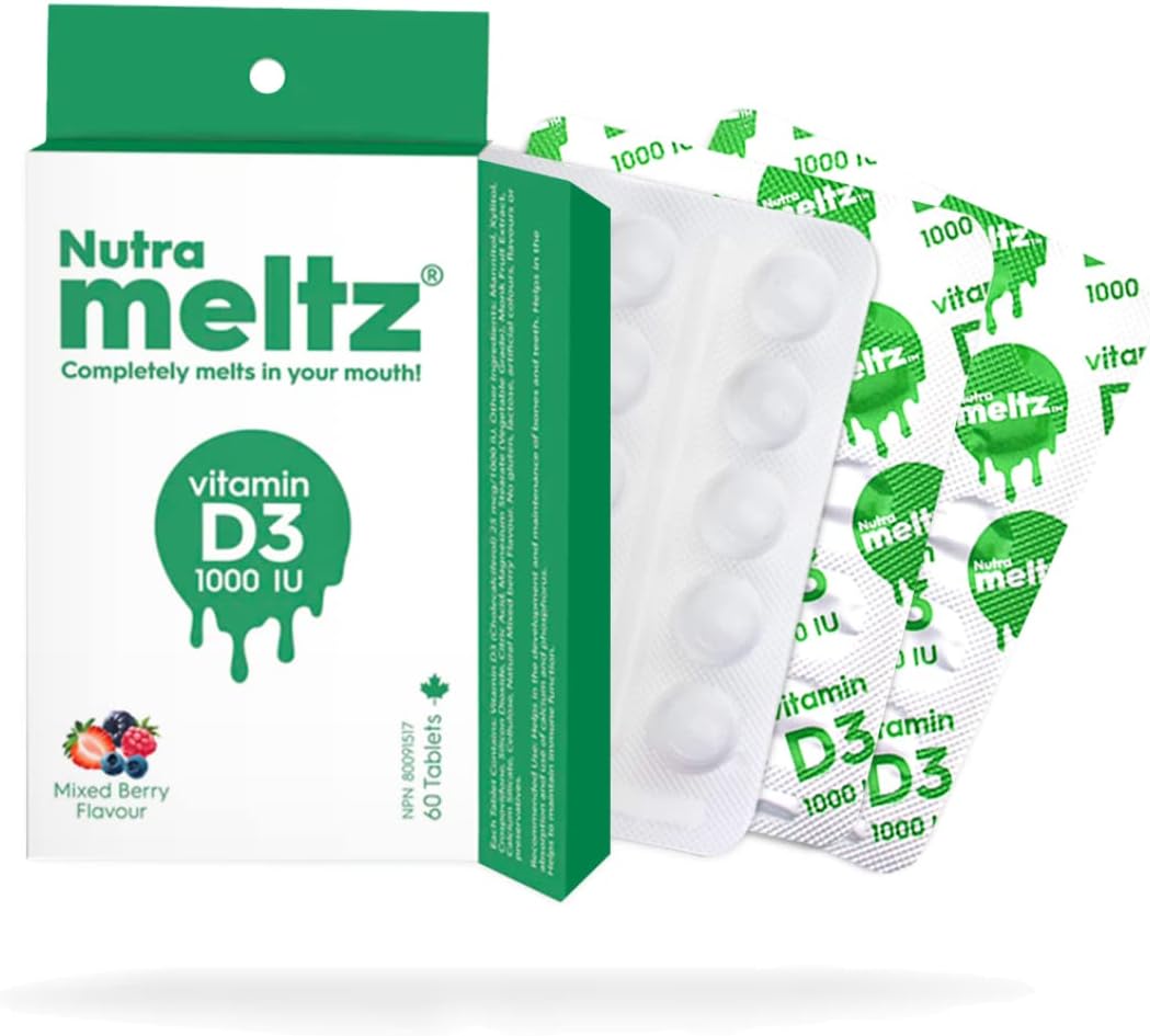 فيتامين د3 من نوتراميلتز  – يدعم عظام وأسنان أقوى، ويعزز فيتامينات المناعة، ويمنع الالتهابات، وأقراص سريعة الذوبان، بنكهة التوت - 60 قرصًا
