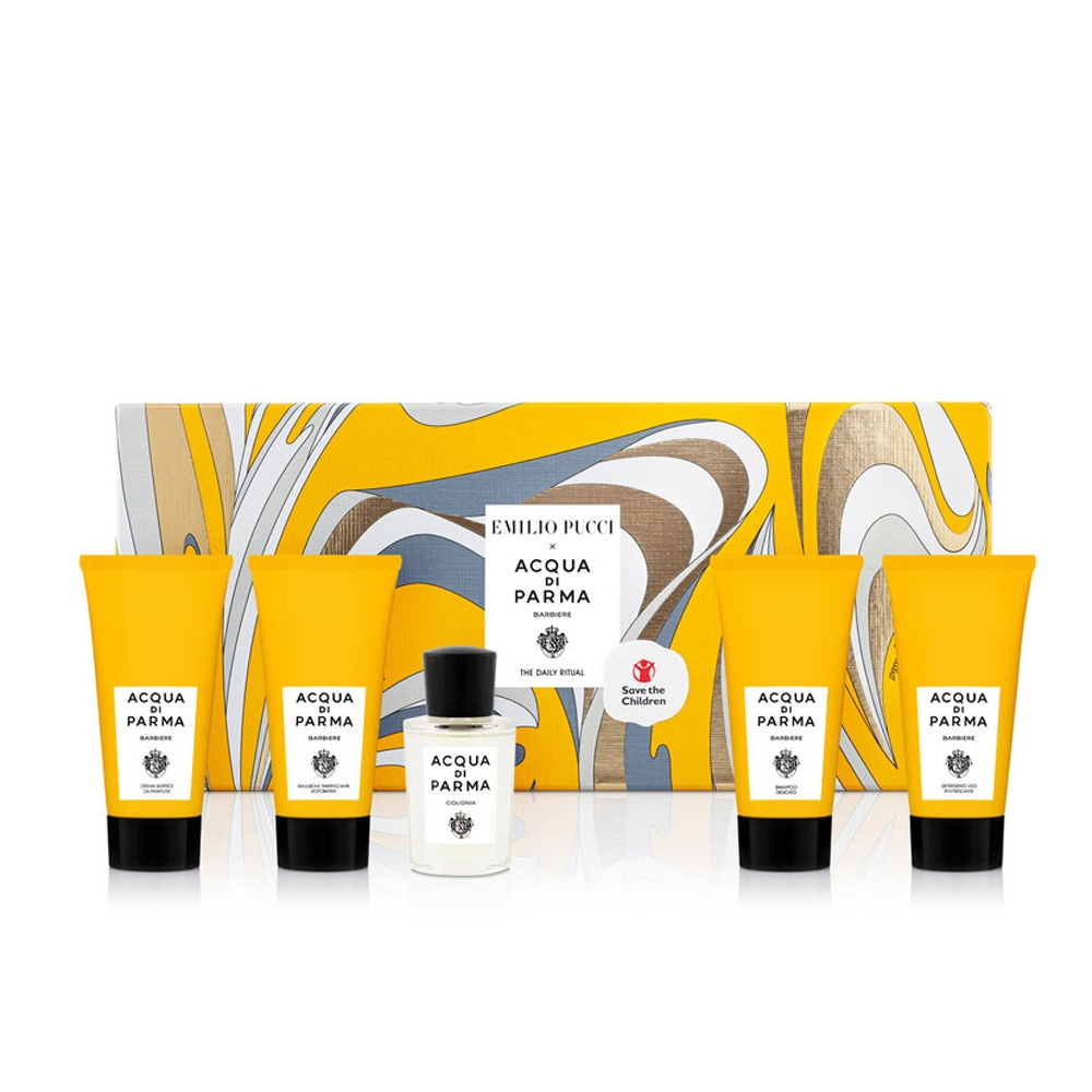 أكوا دي بارما باربيير (رجال) مجموعة إديشن دي كولون 20 مل + (شامبو + صابون جسم + لوشن بعد الحلاقة + سائل غسل اليدين) 4 × 40 مل